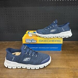New W/ Box! Men's Skechers Slip In's Glide Step Comfortable Navy Sneakers Size 8